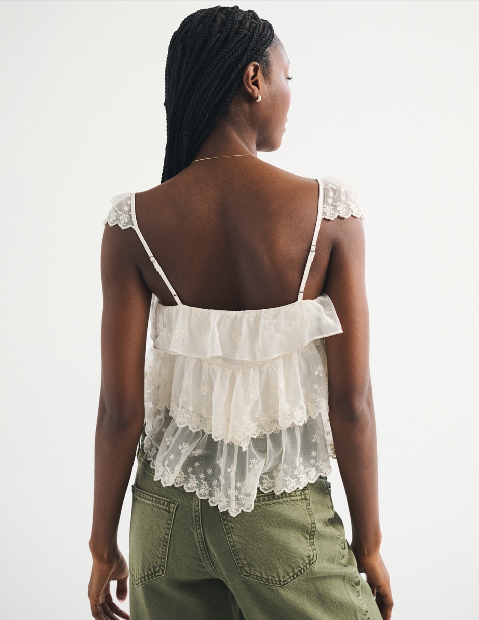 Top abercrombie & fitch cuello v escote v tirante ajustable